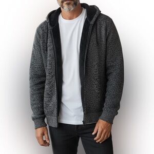 Mens Zip up Navy Blue and white hoodie/sweater